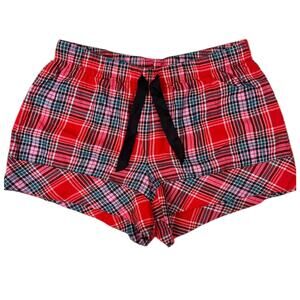VICTORIA'S SECRET Red Stripe Plaid Pajama Lounge Boxer Shorts – Small